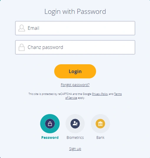 chanz login page