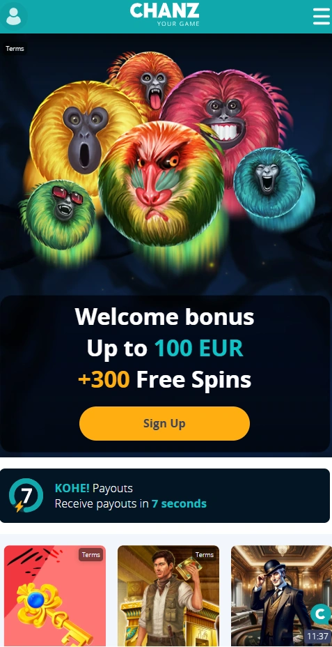 chanz mobile home page